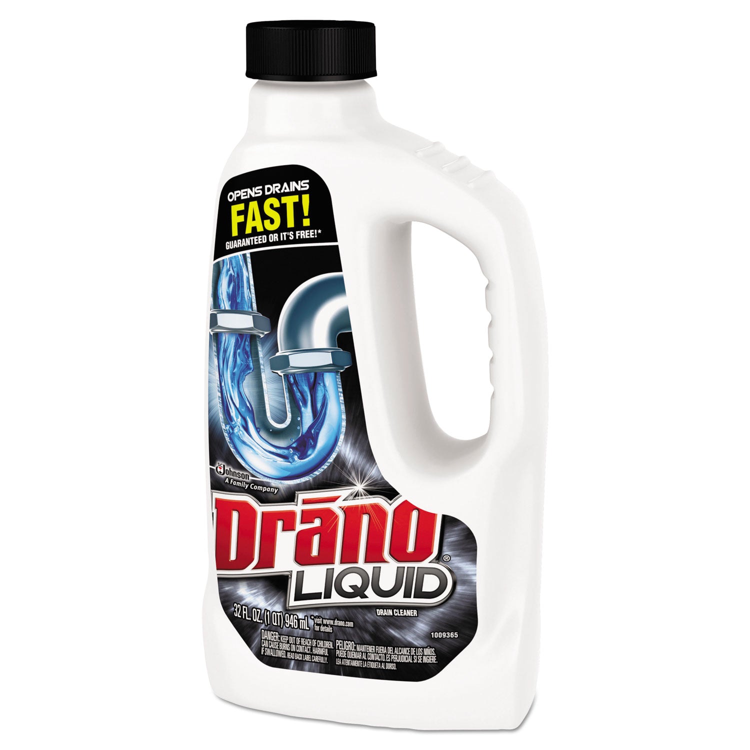 Liquid Drain Cleaner, 32 oz Safety Cap Bottle, 12/Carton - 2