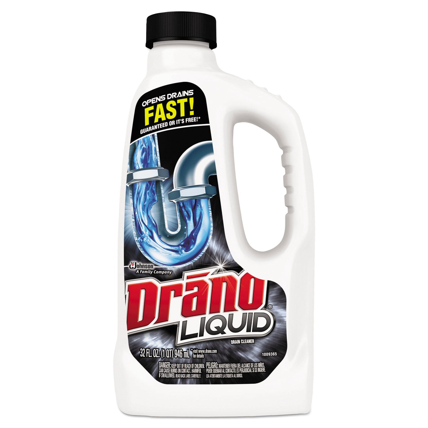 Liquid Drain Cleaner, 32 oz Safety Cap Bottle, 12/Carton - 4