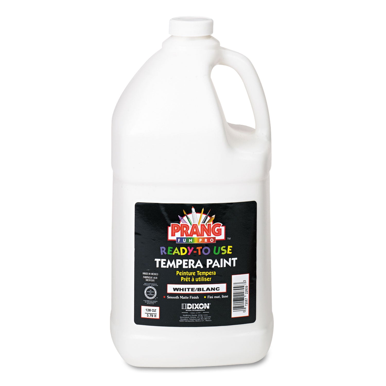 Ready-to-Use Tempera Paint, White, 1 gal Bottle - 