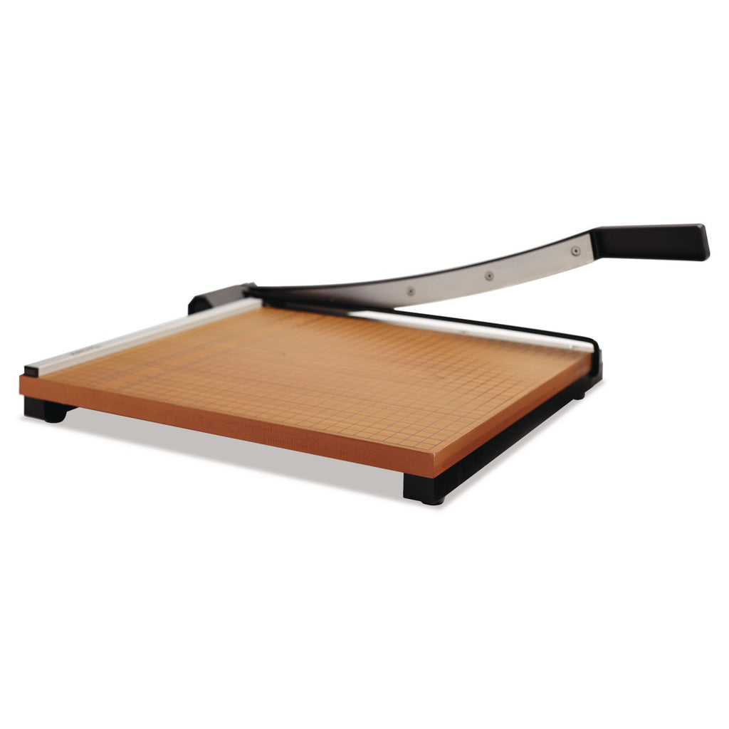 Square Commercial Grade Wood Base Guillotine Trimmer, 15 Sheets, 15" Cut Length, 15 x 15