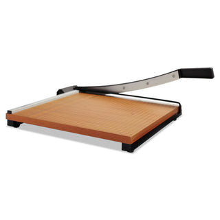 Square Commercial Grade Wood Base Guillotine Trimmer, 15 Sheets, 15" Cut Length, 15 x 15 - 