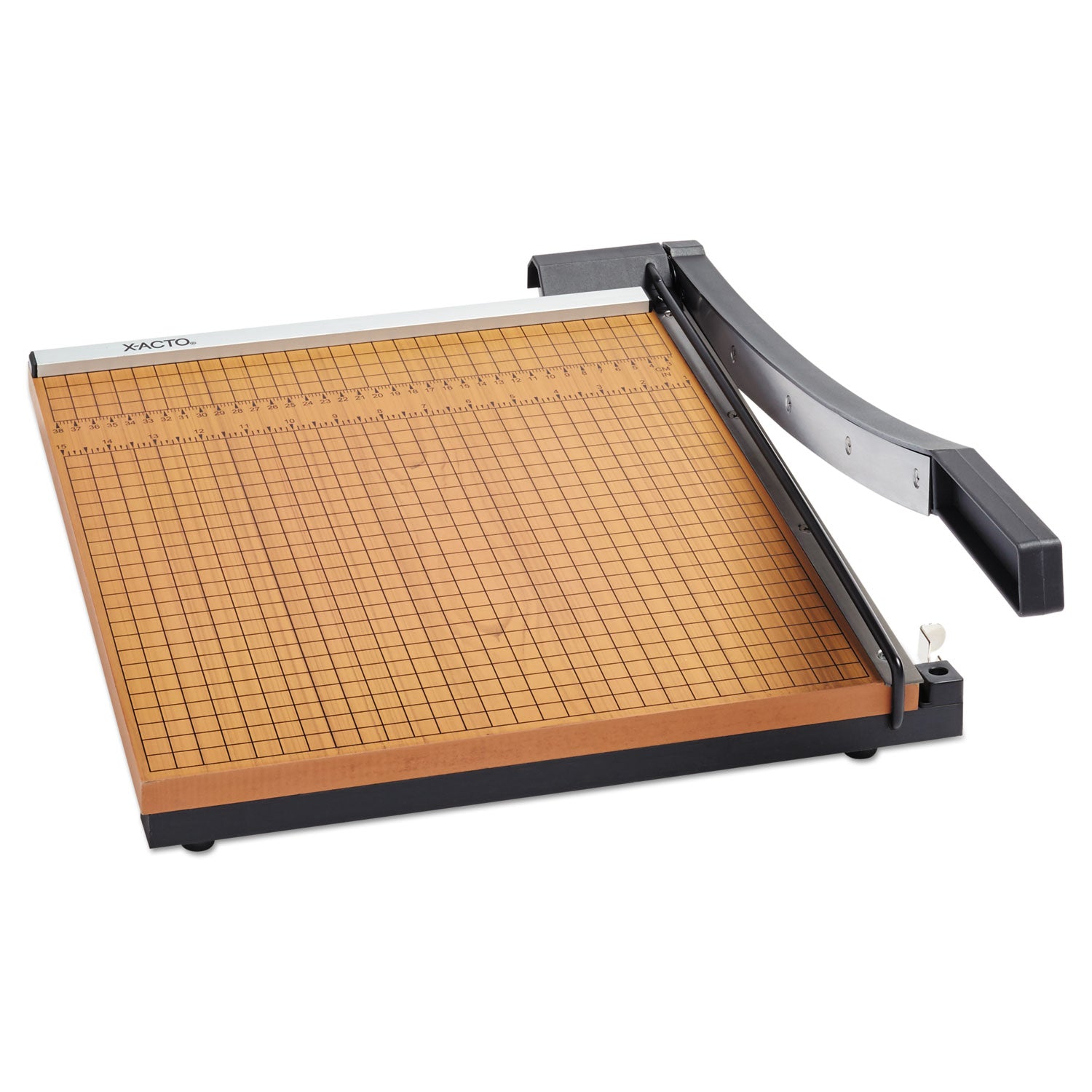 Square Commercial Grade Wood Base Guillotine Trimmer, 15 Sheets, 15" Cut Length, 15 x 15 - 