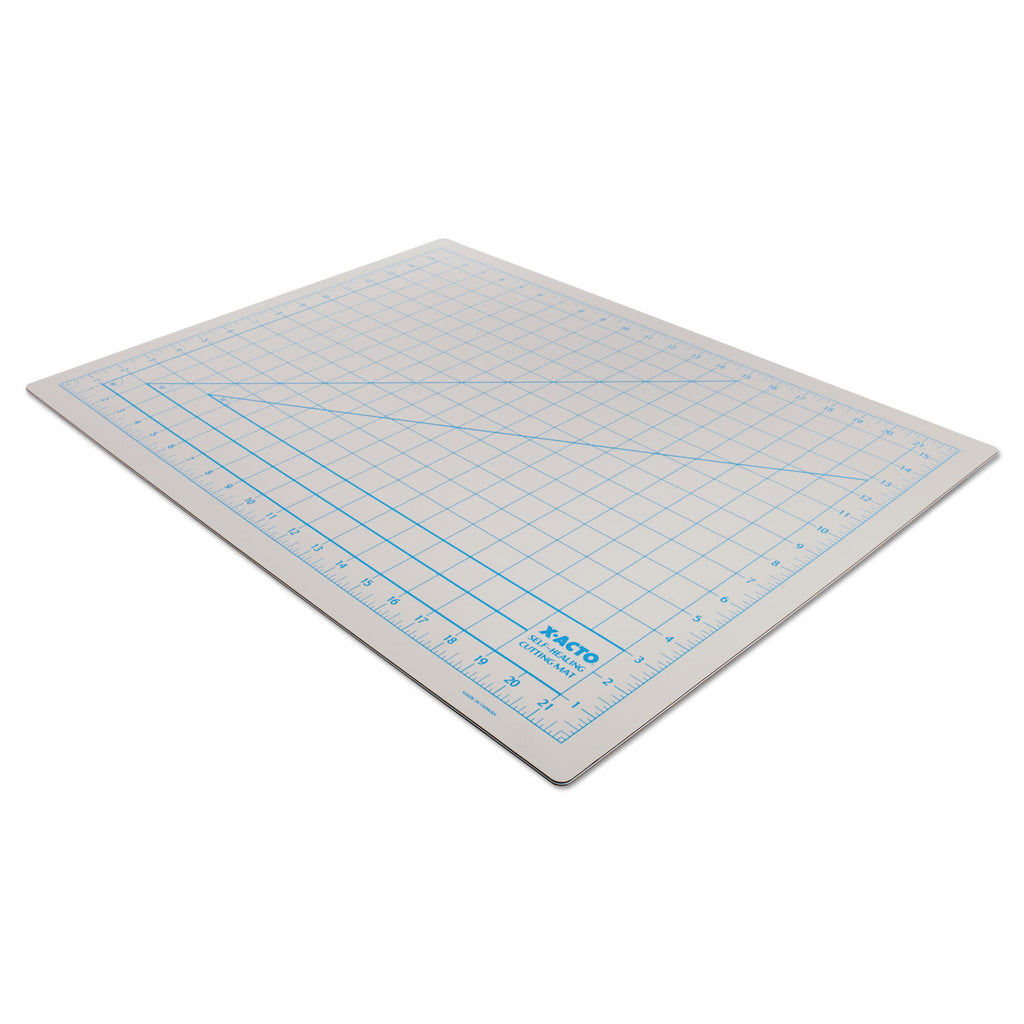 Self-Healing Cutting Mat, Nonslip Bottom, 1" Grid, 18 x 24, Gray - 