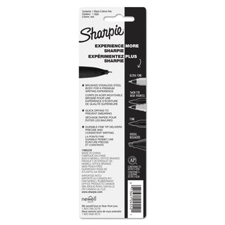 Stainless Steel Porous Point Pen, Stick, Fine 0.5 mm, Black Ink, Brushed Silver Barrel