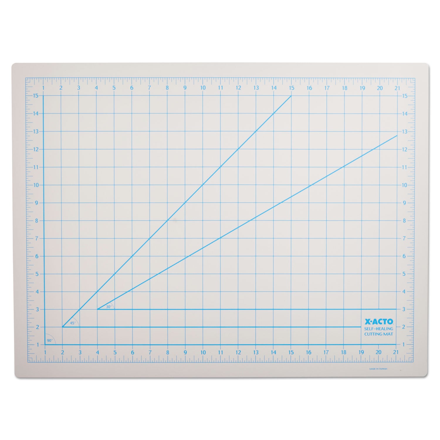Self-Healing Cutting Mat, Nonslip Bottom, 1" Grid, 18 x 24, Gray - 