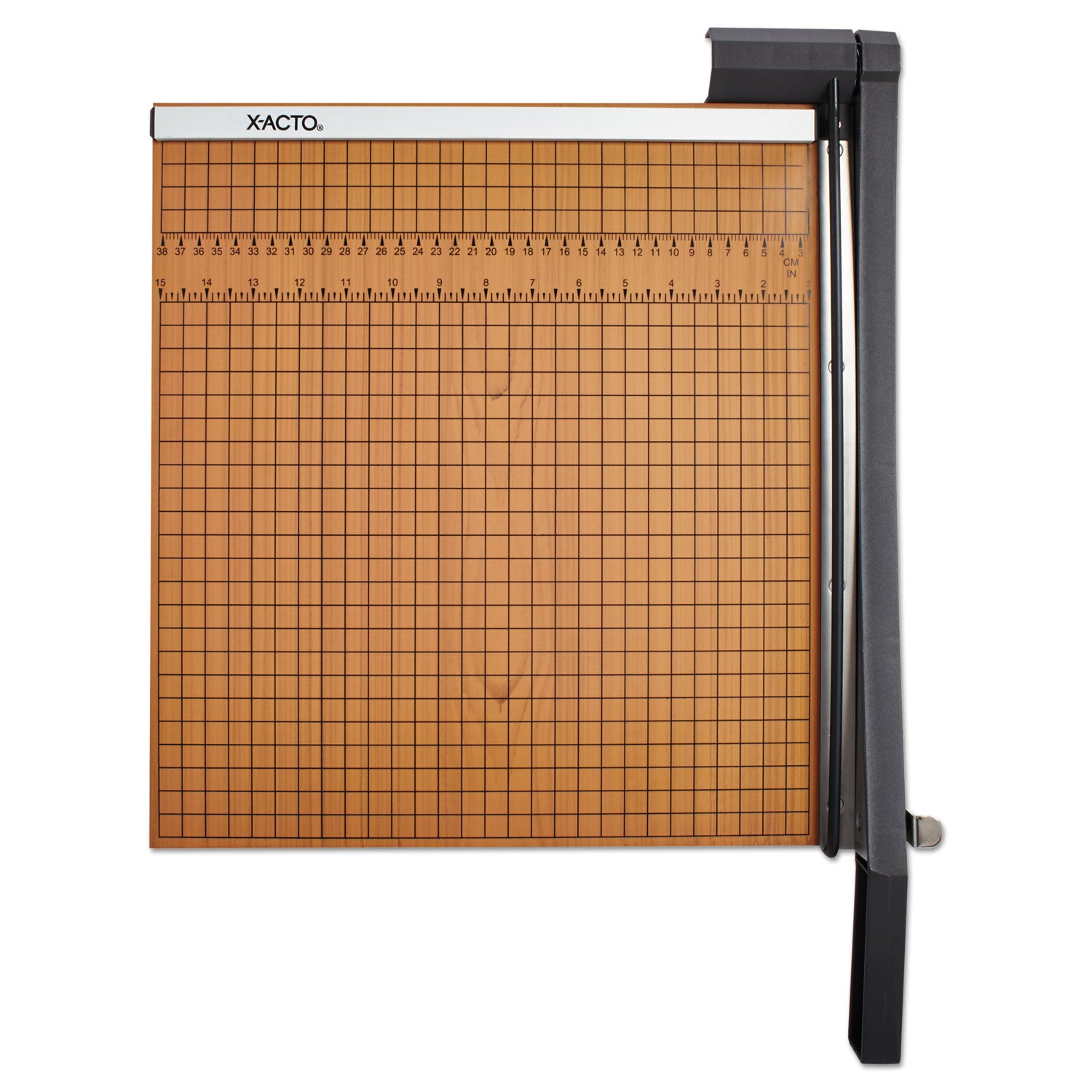 Square Commercial Grade Wood Base Guillotine Trimmer, 15 Sheets, 15" Cut Length, 15 x 15 - 