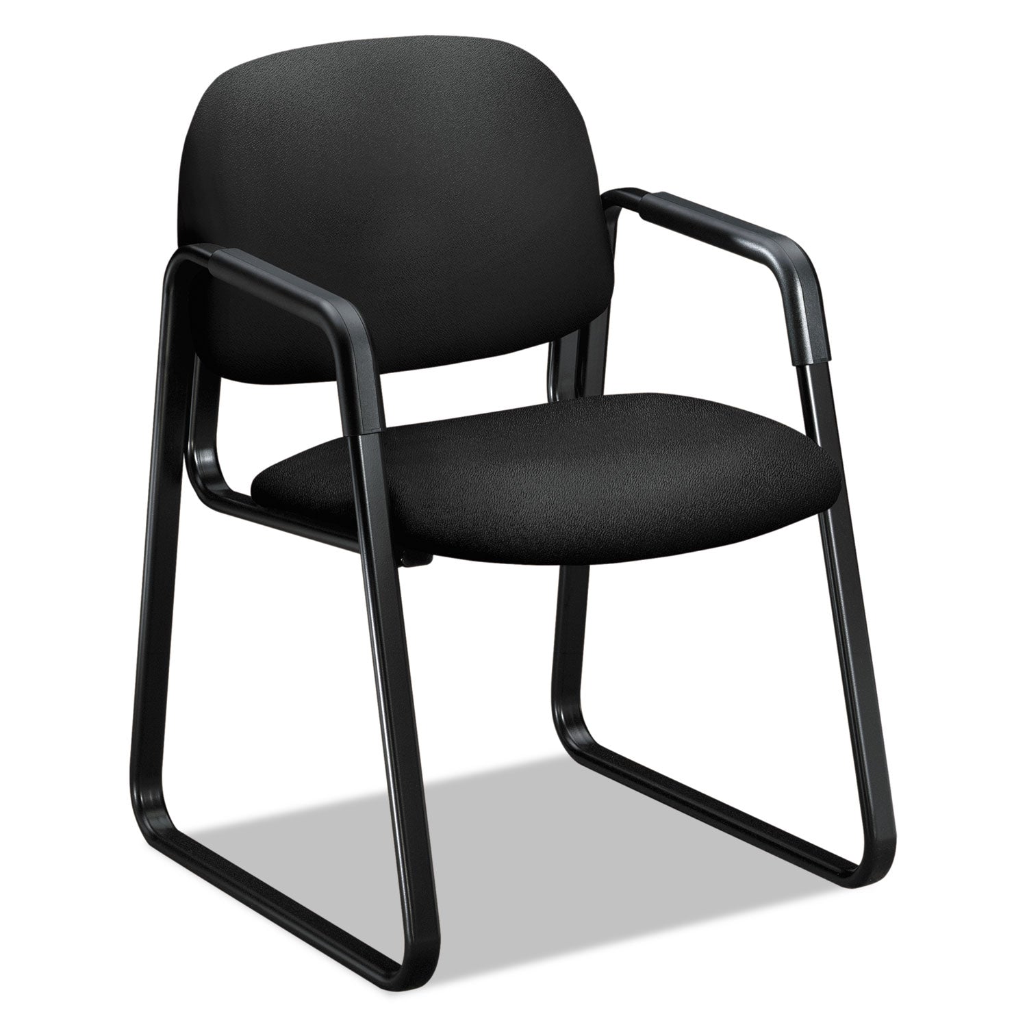 solutions-seating-4000-series-sled-base-guest-chair-fabric-upholstery-235-x-26-x-33-black-seat-back-black-base_hon4008cu10t - 1