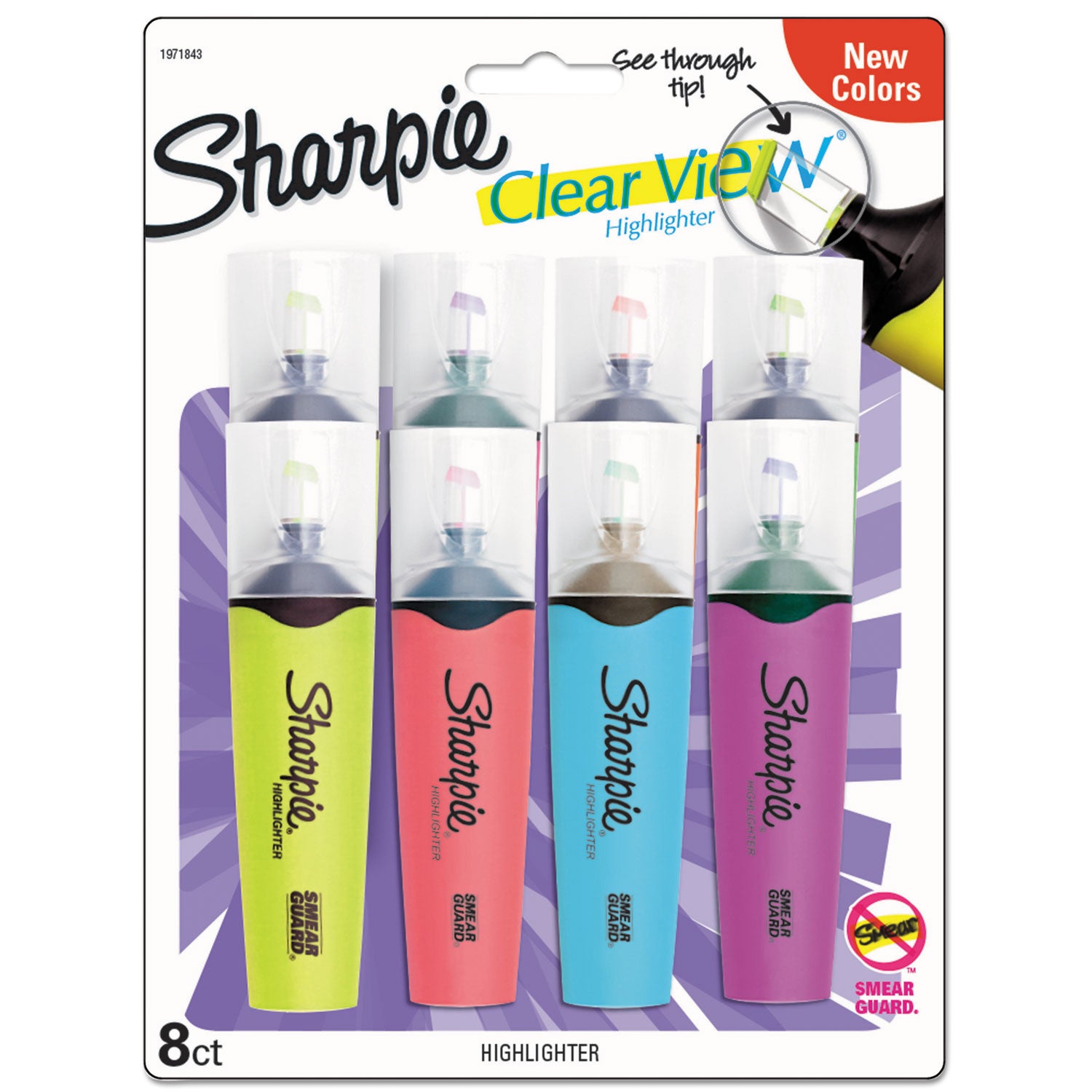 clearview-tank-style-highlighter-assorted-ink-colors-chisel-tip-assorted-barrel-colors-8-set_san1971843 - 1