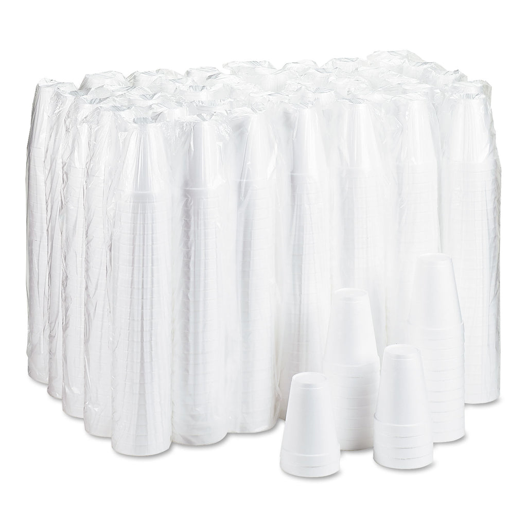 Foam Drink Cups, 12 oz, White, 25/Bag, 40 Bags/Carton