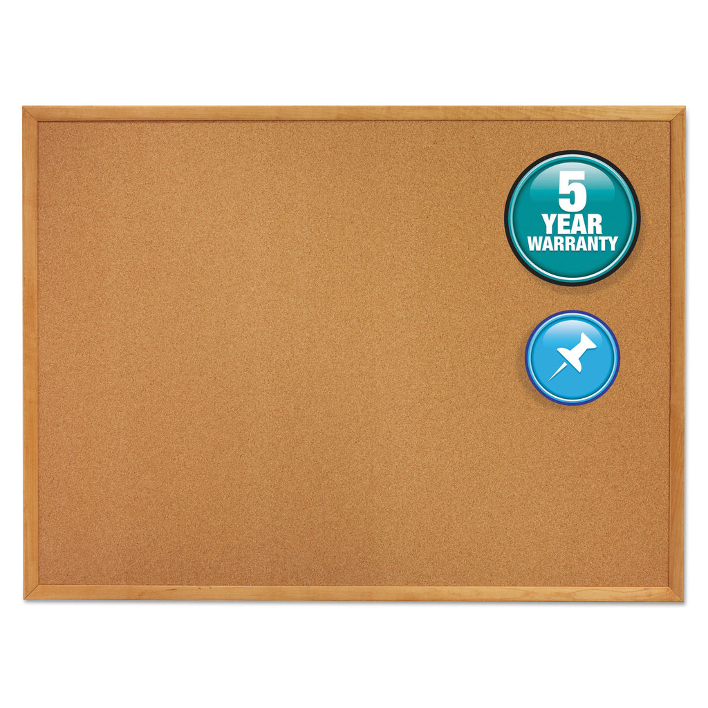 Classic Series Cork Bulletin Board, 96 x 48, Tan Surface, Oak Fiberboard Frame - 