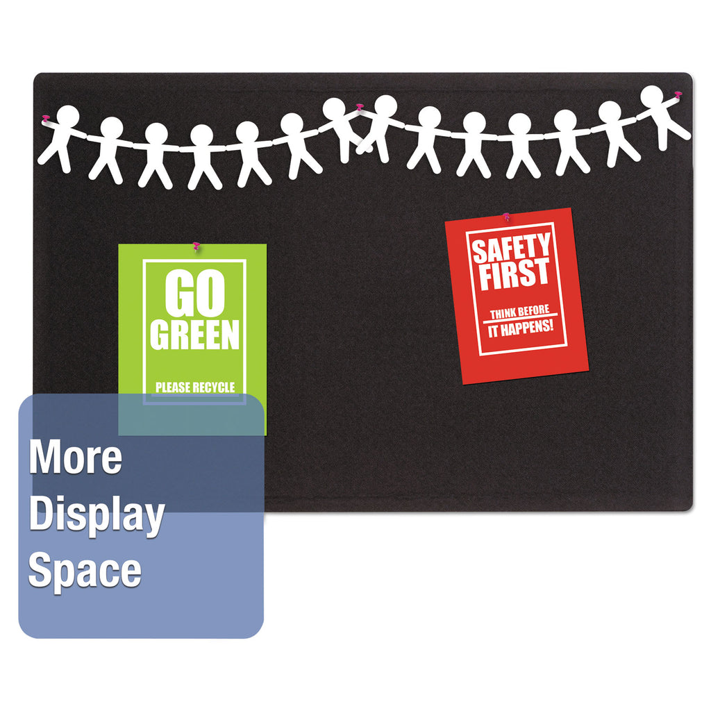 Oval Office Fabric Bulletin Board, 36 x 24, Black Surface - 