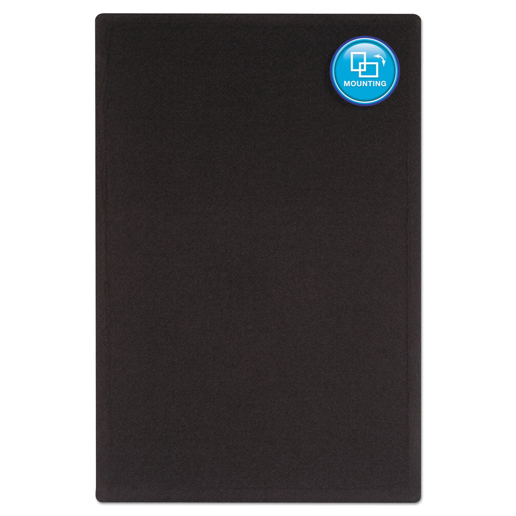 Oval Office Fabric Bulletin Board, 36 x 24, Black Surface - 