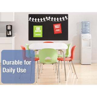 Oval Office Fabric Bulletin Board, 36 x 24, Black Surface - 