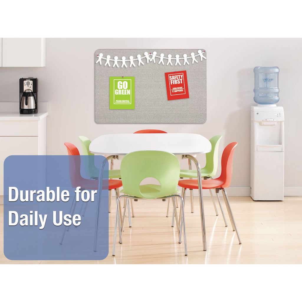 Oval Office Fabric Board, 36 x 24, Gray Surface - 