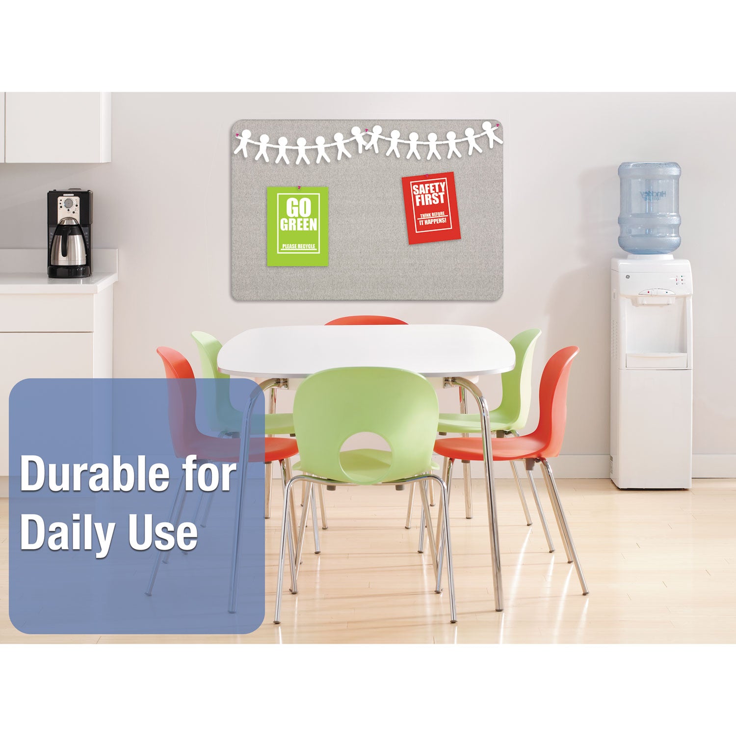 Oval Office Fabric Board, 48 x 36, Gray Surface - 