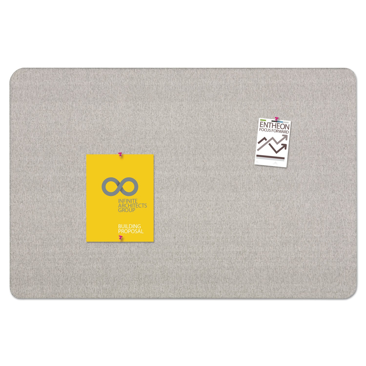 Oval Office Fabric Board, 48 x 36, Gray Surface - 