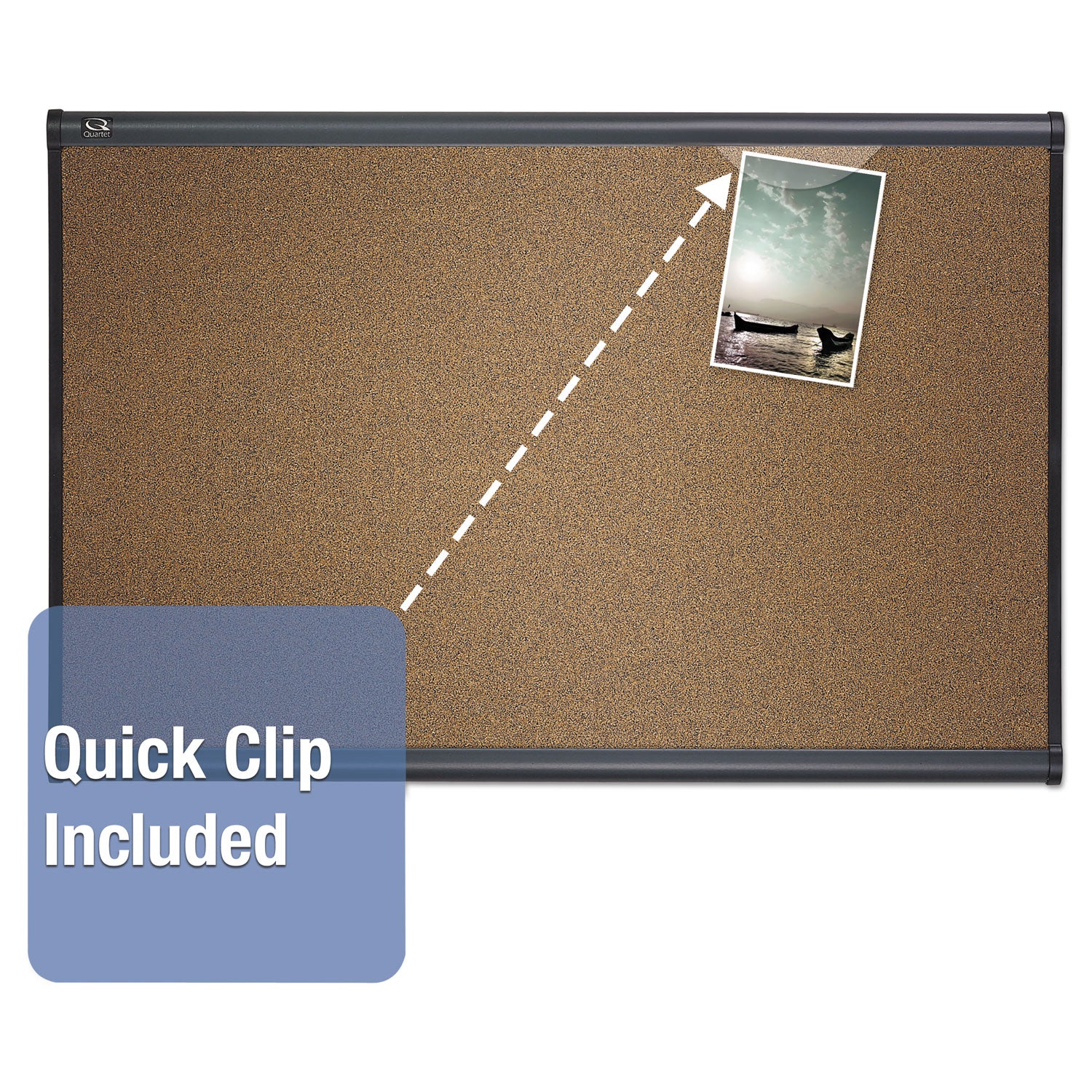 Prestige Colored Cork Bulletin Board, 36 x 24, Brown Surface, Graphite Gray Fiberboard/Plastic Frame - 