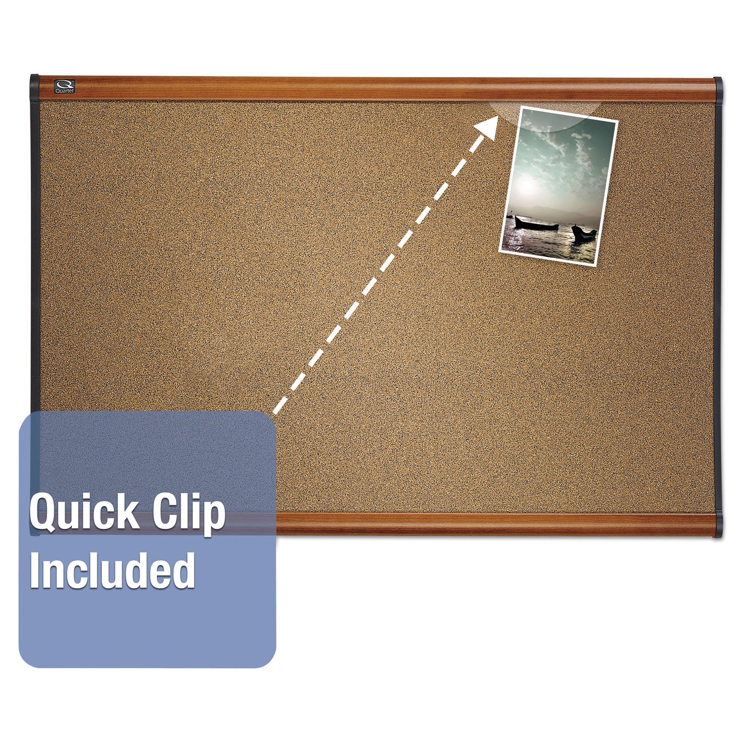 Prestige Colored Cork Bulletin Board, 36 x 24, Brown Surface, Light Cherry Fiberboard/Plastic Frame - 