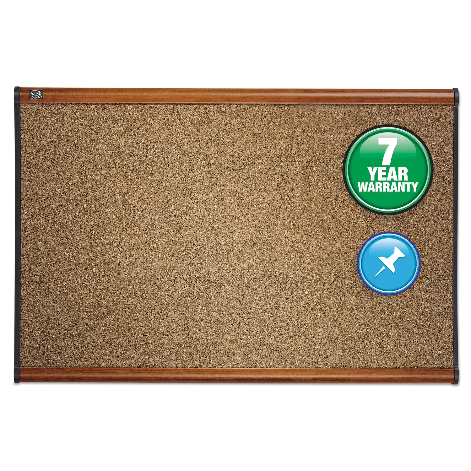 Prestige Colored Cork Bulletin Board, 48 x 36, Brown Surface, Light Cherry Fiberboard/Plastic Frame - 