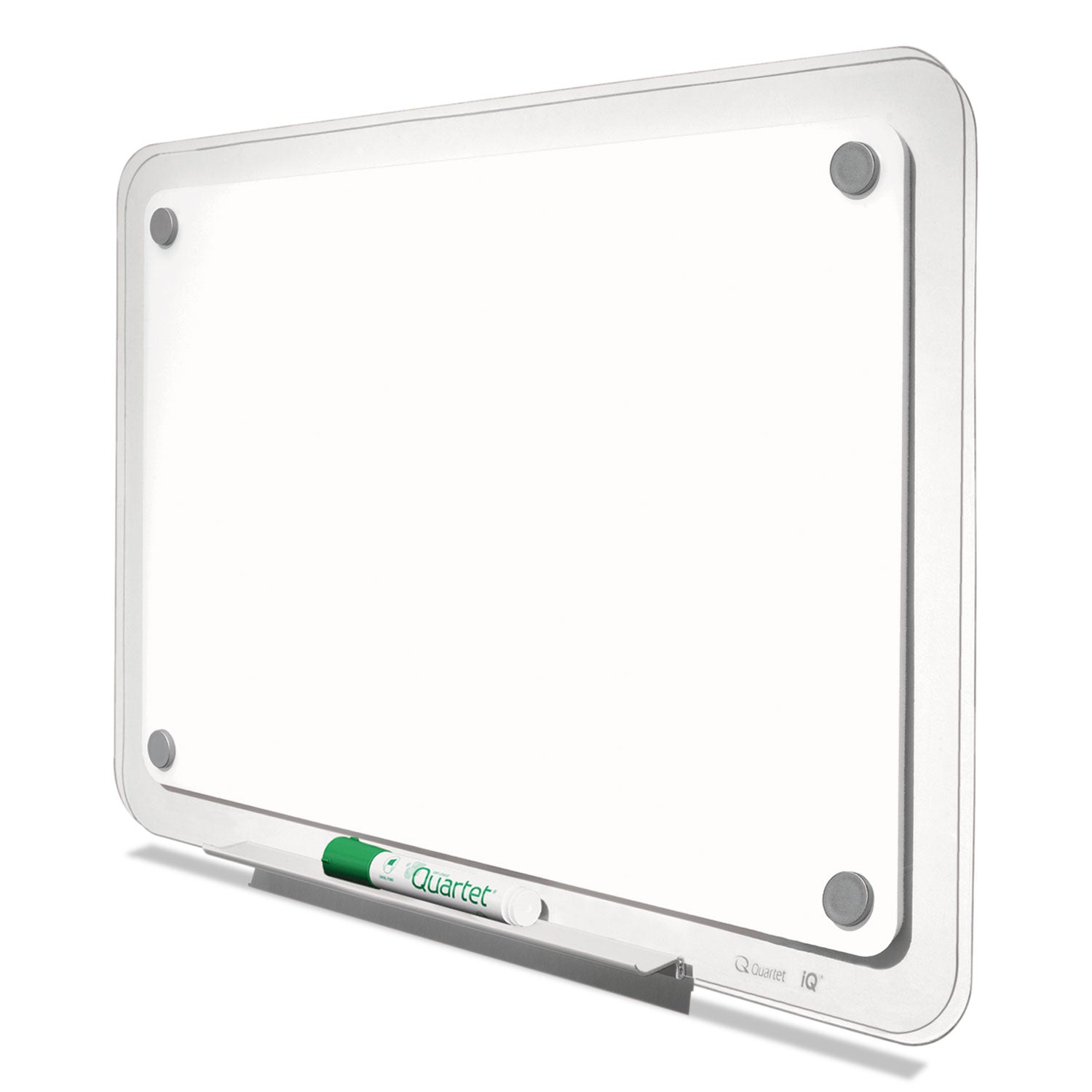 iQ Total Erase Translucent-Edge Board, 11 x 7, White Surface, Clear Plastic Frame - 