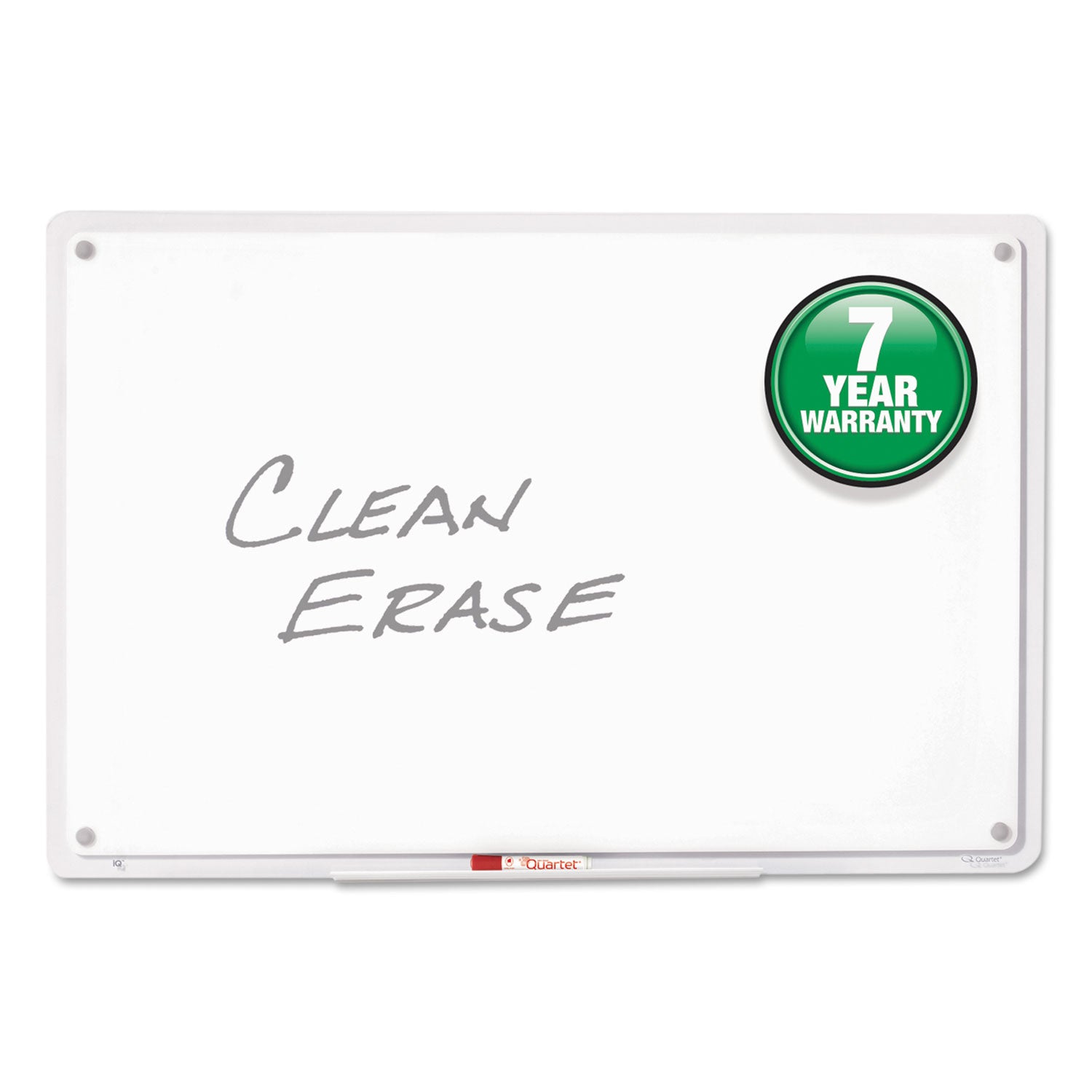 iQ Total Erase Translucent-Edge Board, 36 x 23, White Surface, Clear Plastic Frame - 