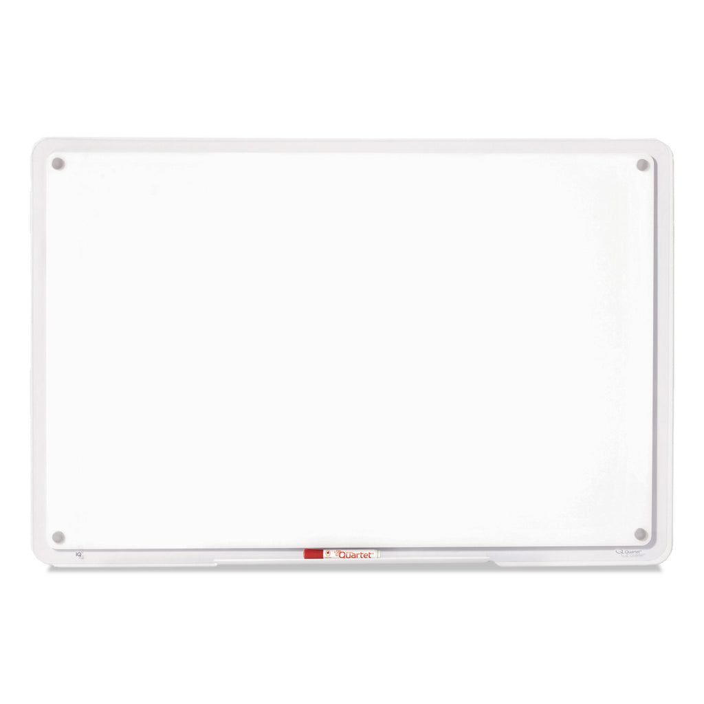 iQ Total Erase Translucent-Edge Board, 36 x 23, White Surface, Clear Plastic Frame - 
