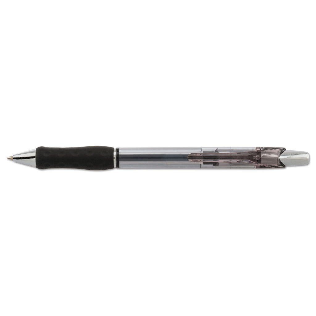 rsvp-super-rt-ballpoint-pen-retractable-medium-07-mm-black-ink-clear-black-barrel-dozen_penbx477a - 2
