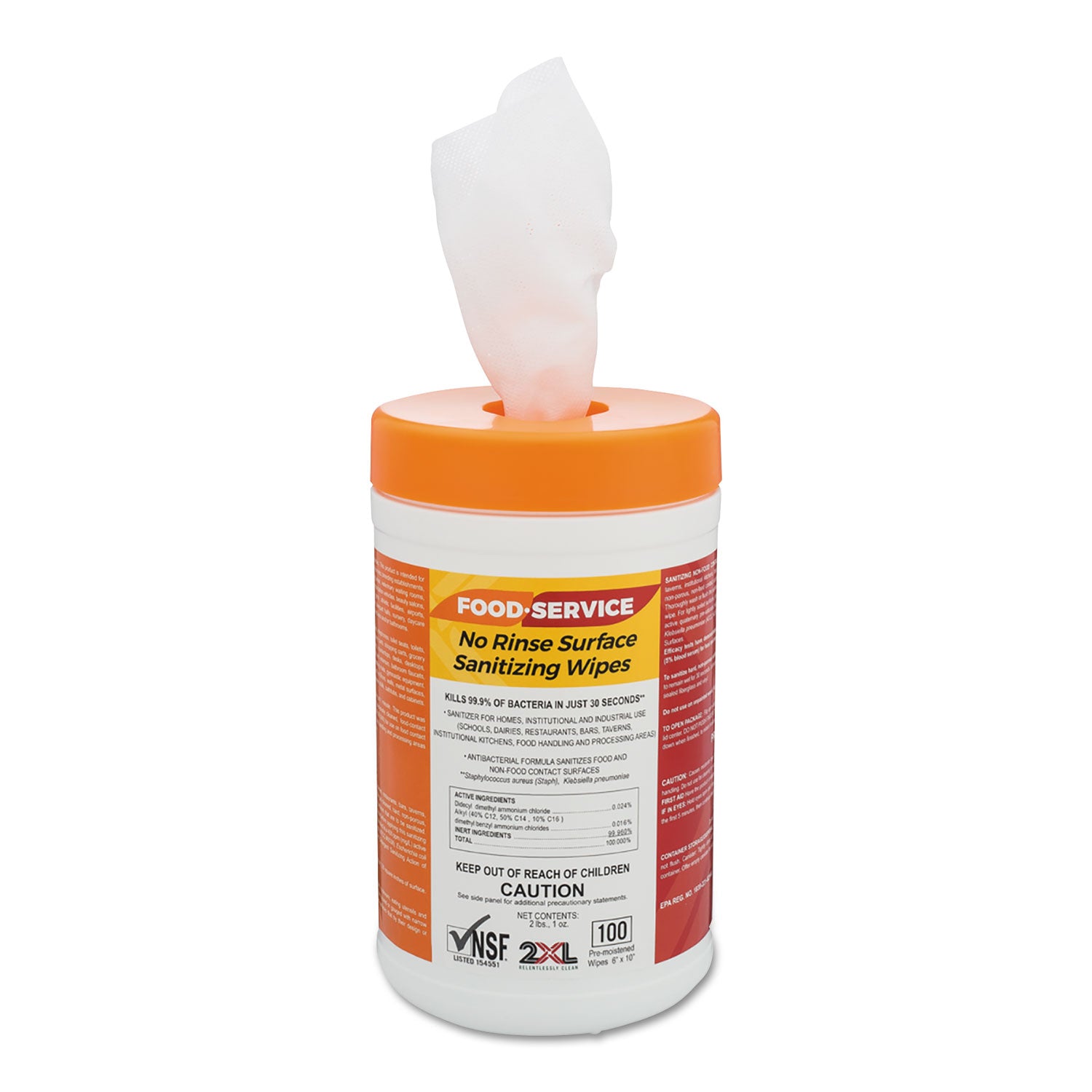 food-service-no-rinse-surface-sanitizing-wipes-1-ply-6-x-8-white-100-roll-6-rolls-carton_txl447 - 1