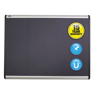 Prestige Plus Magnetic Fabric Bulletin Boards, 36 x 24, Gray Surface, Silver Aluminum Frame - 1