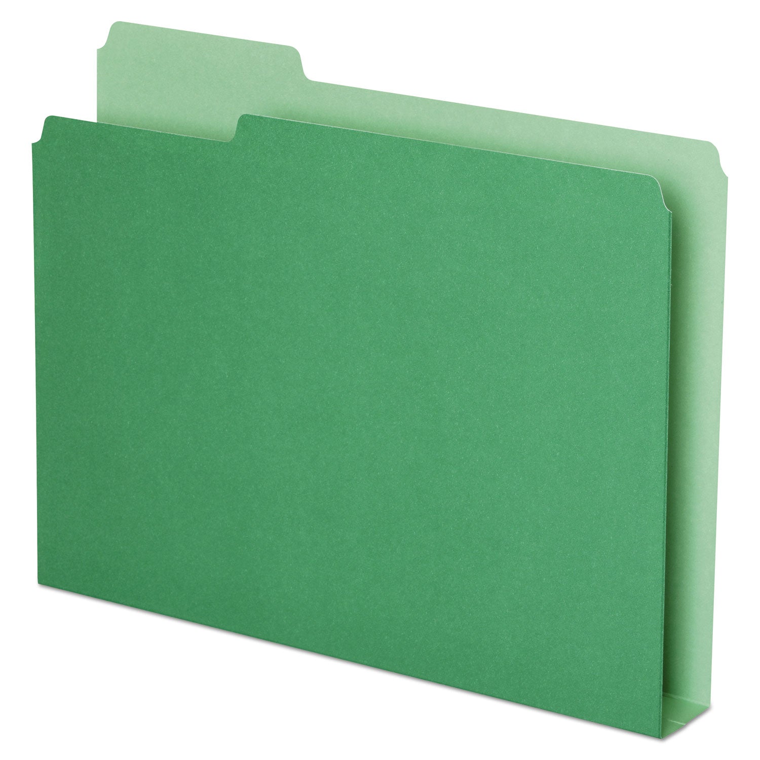double-stuff-file-folders-1-3-cut-tabs-assorted-letter-size-15-expansion-green-50-pack_pfx54457 - 1