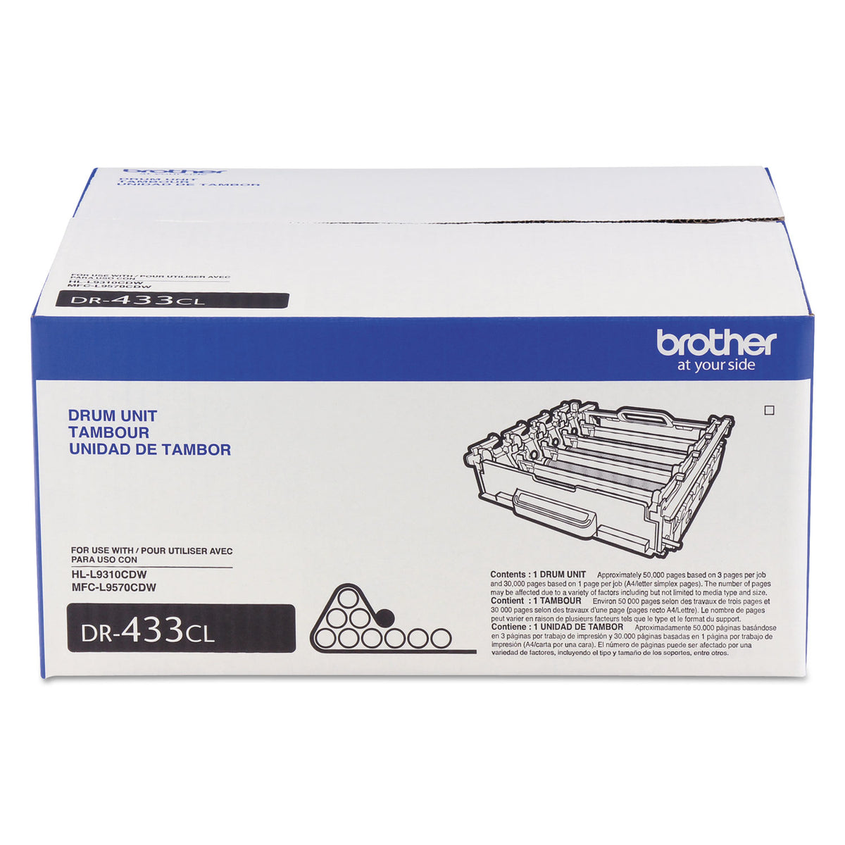 Brother DR433CL Imaging Drum - Laser Print Technology - 50000 Pages - Color