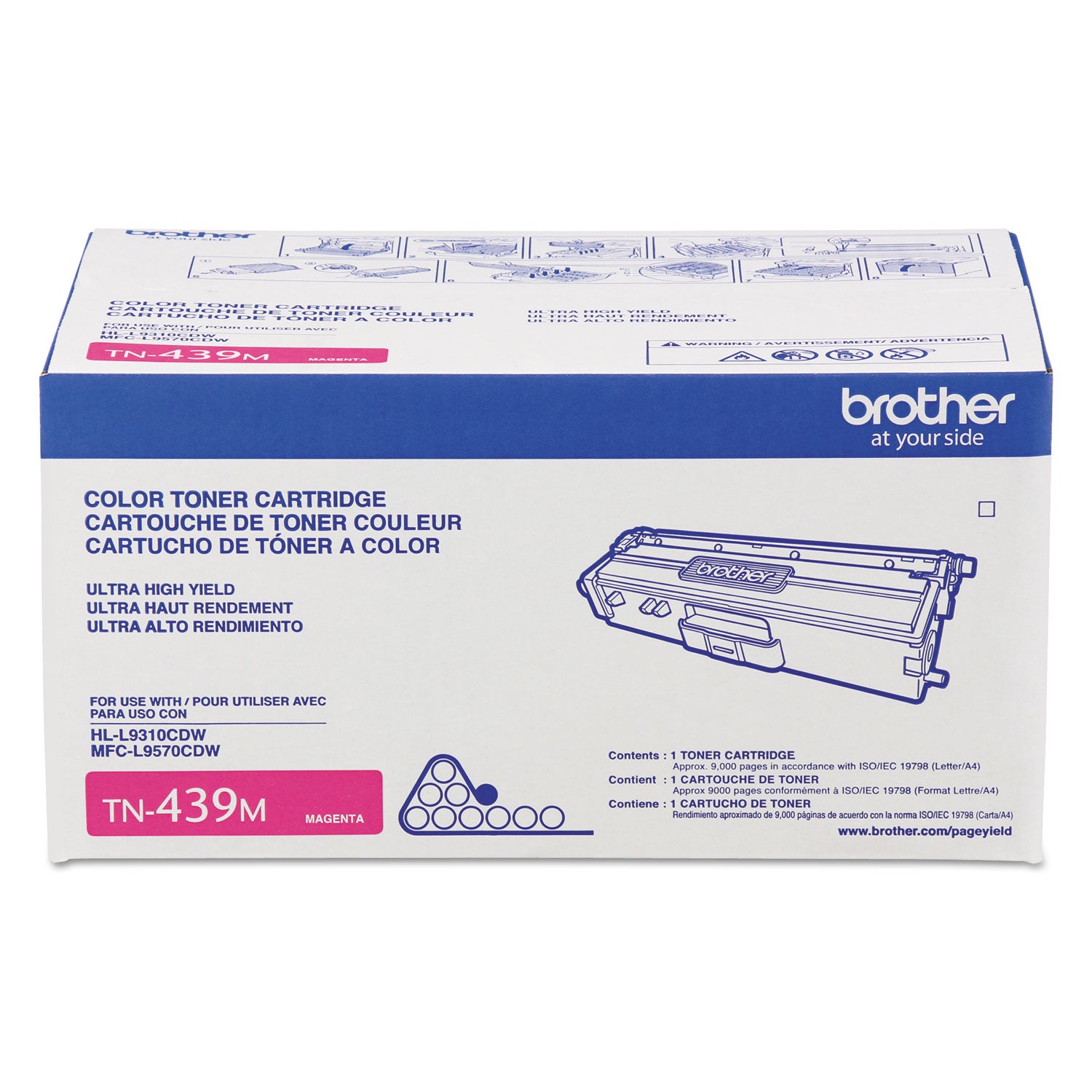Brother TN439M Original Ultra High Yield Laser Toner Cartridge - Magenta - 1 Each - 9000 Pages - 1