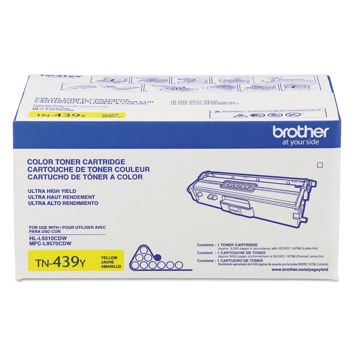 Brother TN439Y Original Ultra High Yield Laser Toner Cartridge - Yellow - 1 Each - 9000 Pages - 1