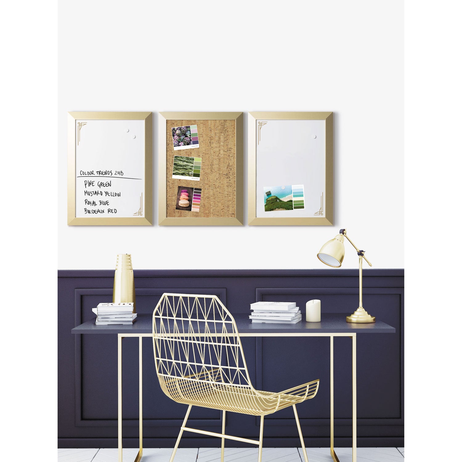 positive-flow-metallic-gold-message-board-set-1-bulletin-2-magnetic-dry-erase-18-x-24-gold-frames_bvcsor031 - 1