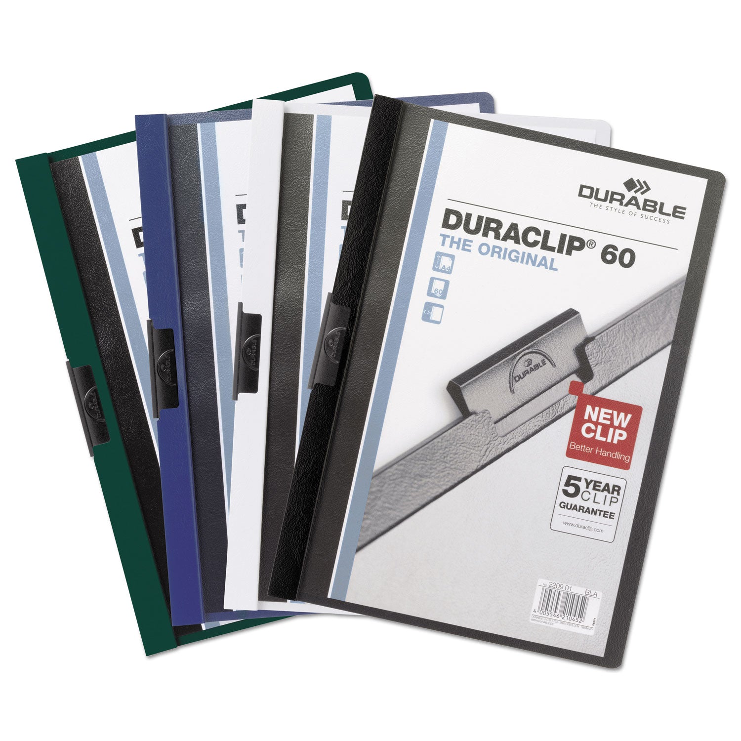 DuraClip Report Cover, Clip Fastener, 8.5 x 11, Clear/Black, 25/Box - 