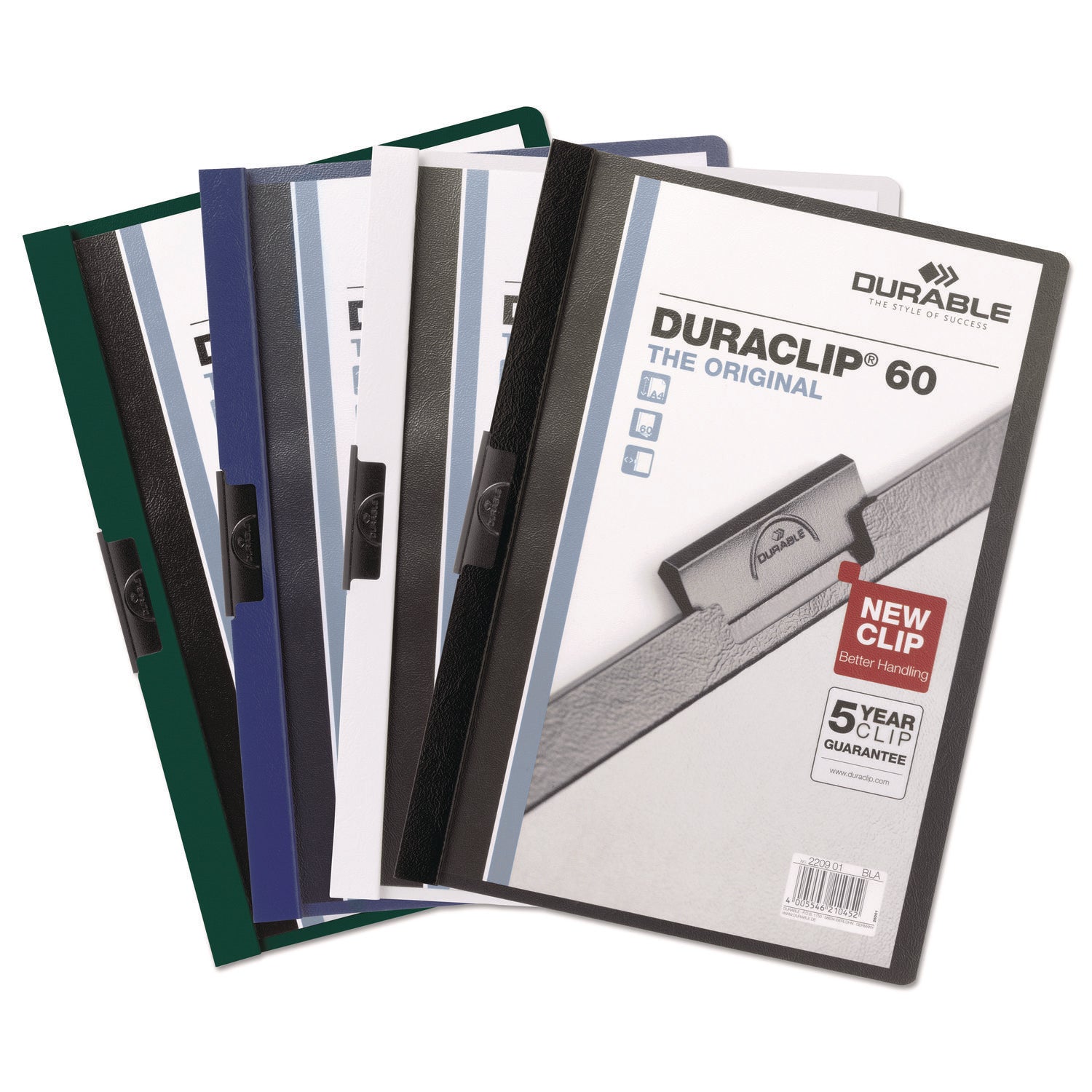 DuraClip Report Cover, Clip Fastener, 8.5 x 11, Clear/Black, 25/Box