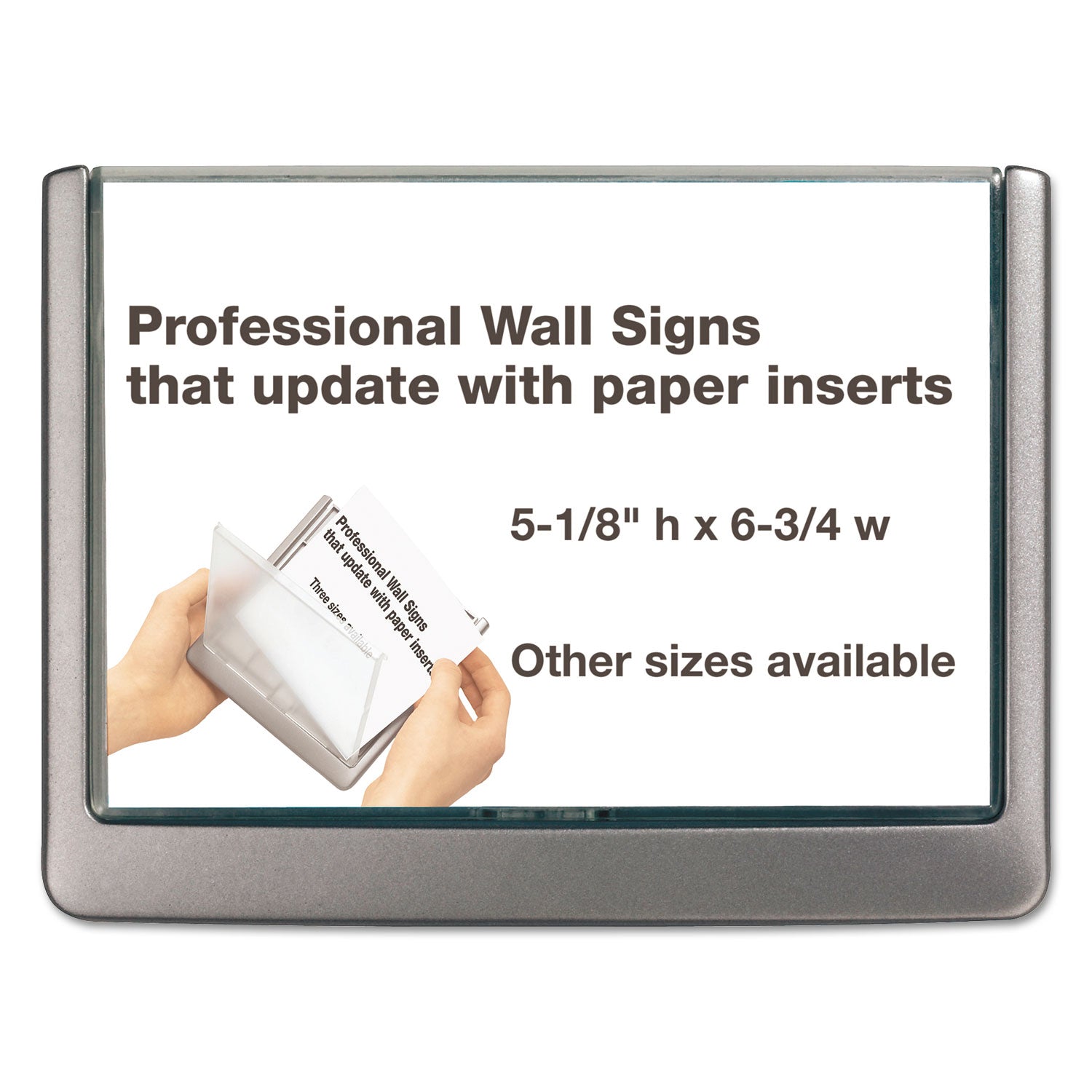 Click Sign Holder For Interior Walls, 6.75 x 0.63 x 5.13, Gray - 
