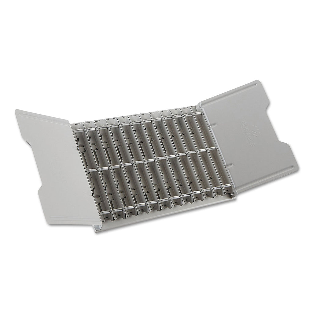 Desk-Mounted Catalog Rack, 12 1-inch Rings, Gray - 