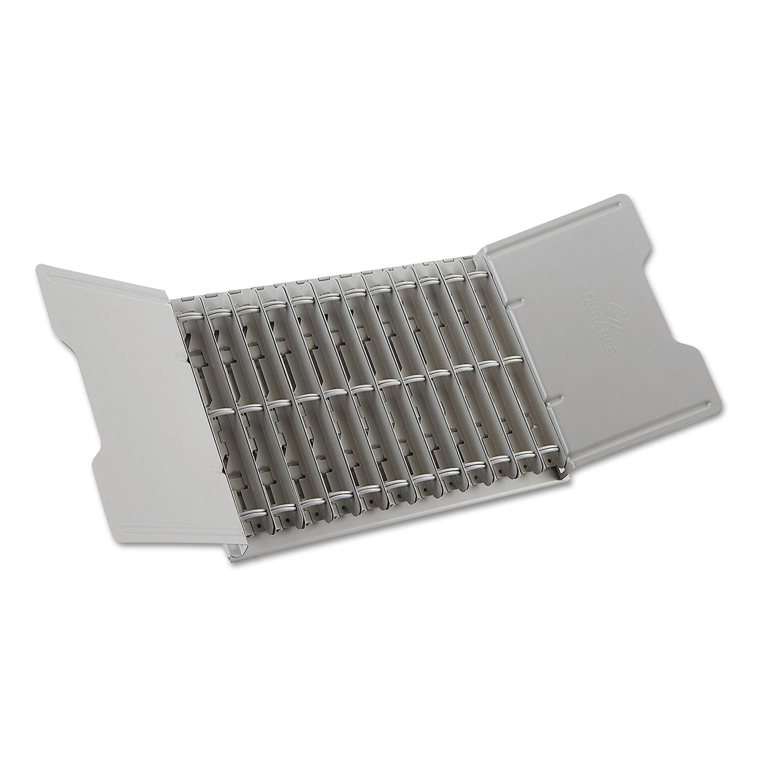 Desk-Mounted Catalog Rack, 12 1-inch Rings, Gray - 