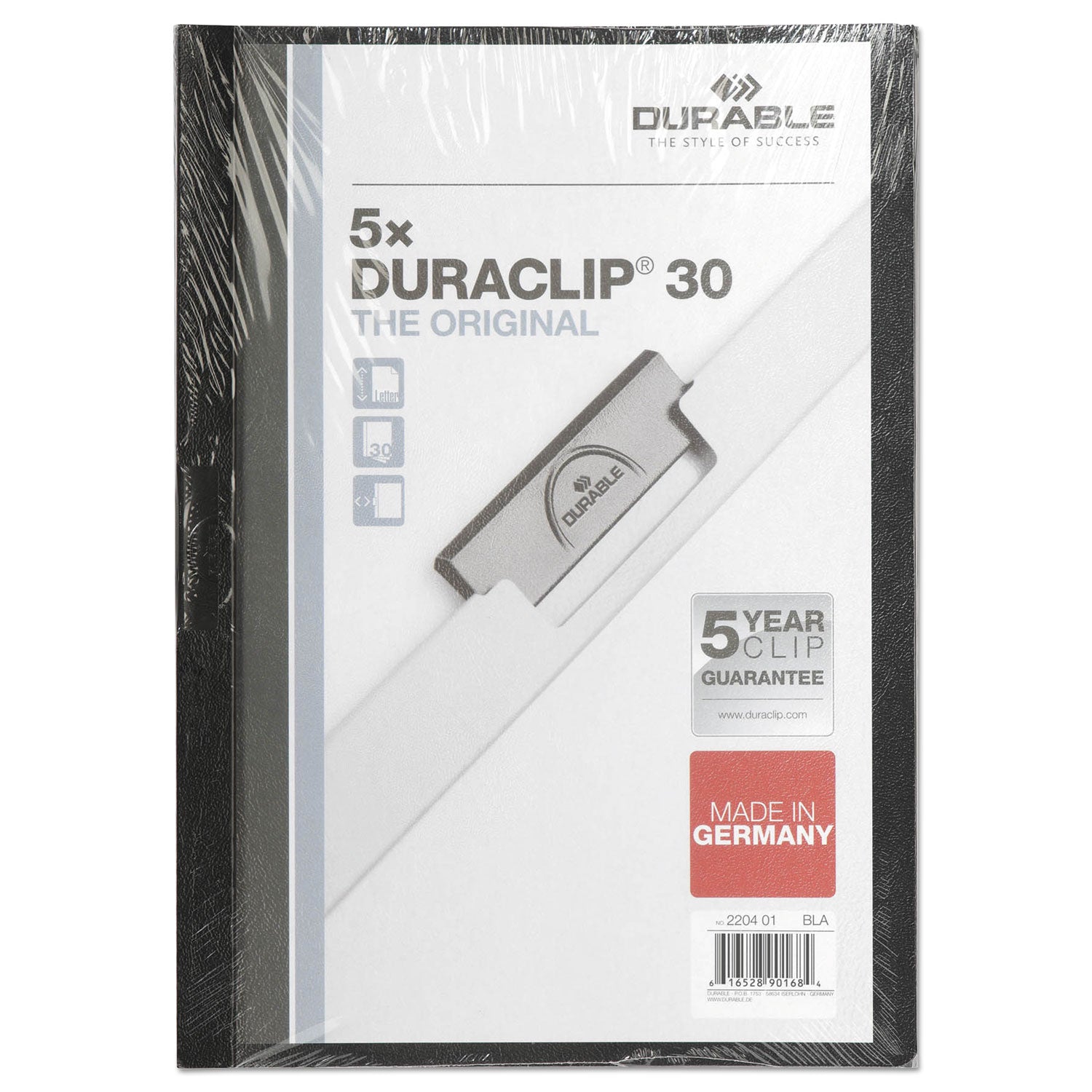 duraclip-report-cover-clip-fastener-85-x-11-clear-black-5-pack_dbl220401 - 1