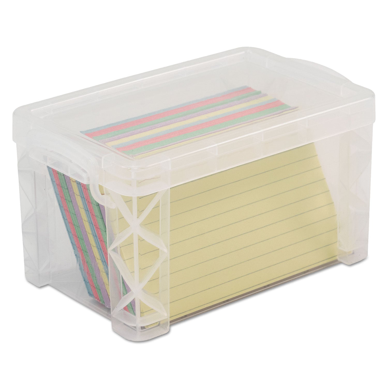 Super Stacker Storage Boxes, Holds 400 3 x 5 Cards, 6.25 x 3.88 x 3.5, Plastic, Clear - 