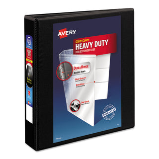 Heavy-Duty Non Stick View Binder with DuraHinge and Slant Rings, 3 Rings, 1.5" Capacity, 11 x 8.5, Black, (5400) - 