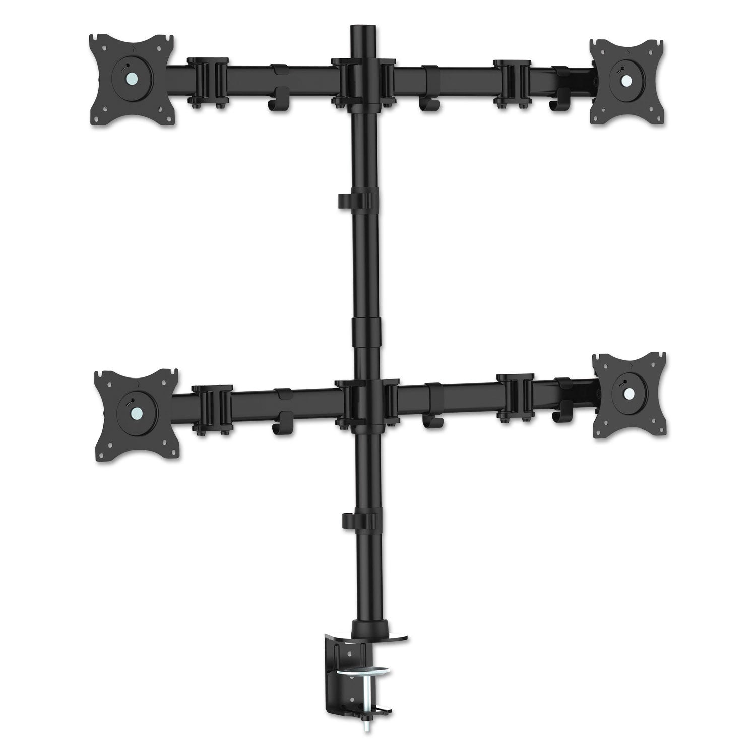 articulating-quad-monitor-arms-for-13-to-27-monitors-360-deg-rotation-45-deg-tilt-180-deg-pan-black-supports-18-lb_ktkma240 - 1