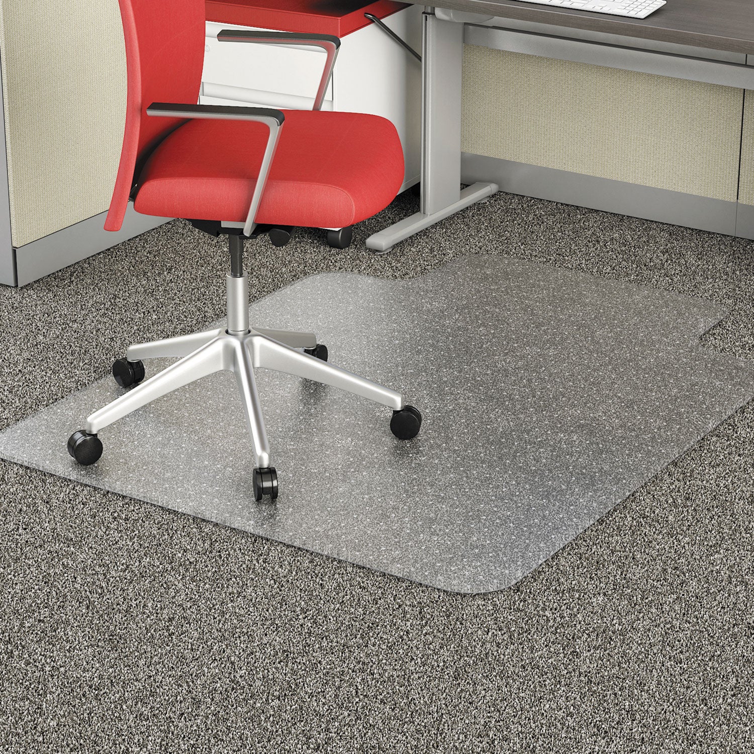 occasional-use-studded-chair-mat-for-flat-pile-carpet-45-x-53-wide-lipped-clear_alemat4553cfpl - 1