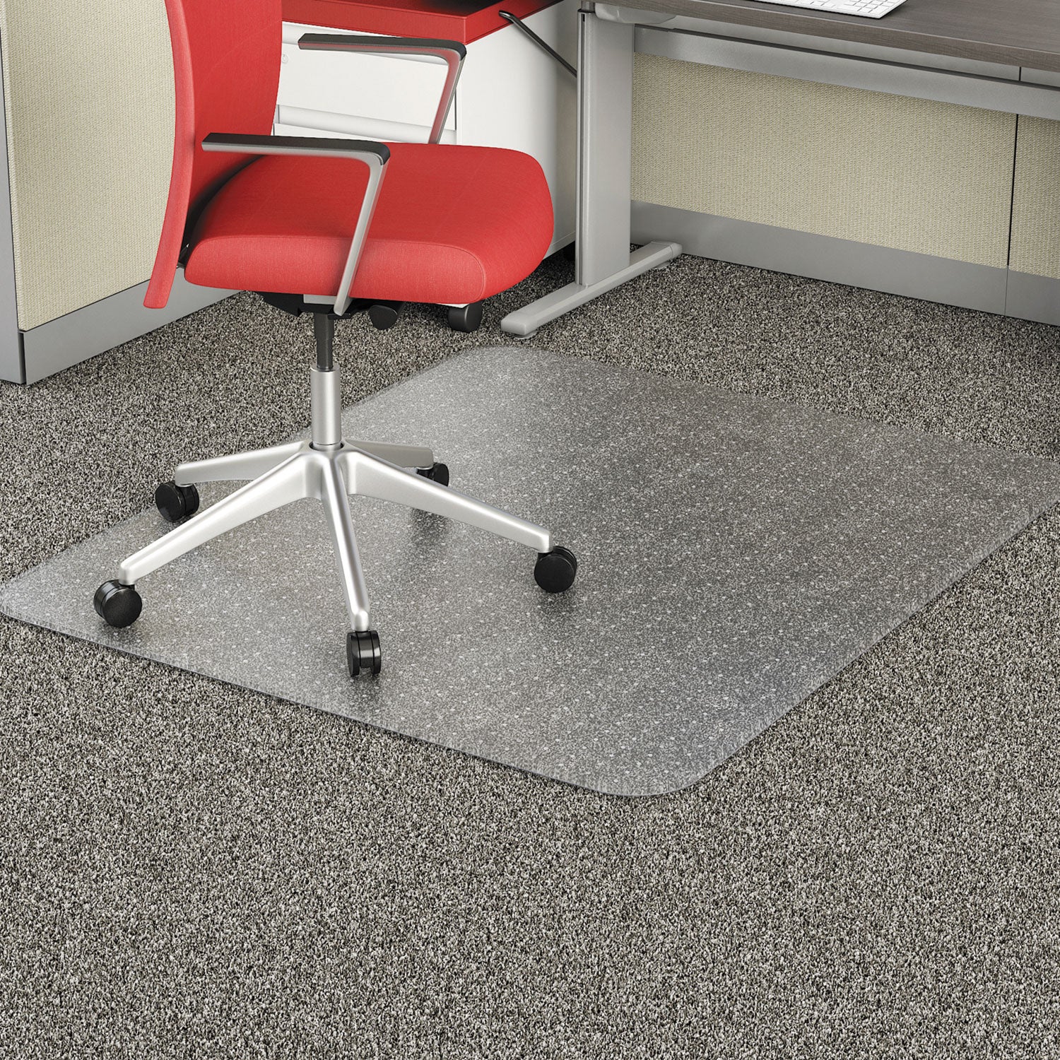 occasional-use-studded-chair-mat-for-flat-pile-carpet-46-x-60-rectangular-clear_alemat4660cfpr - 1