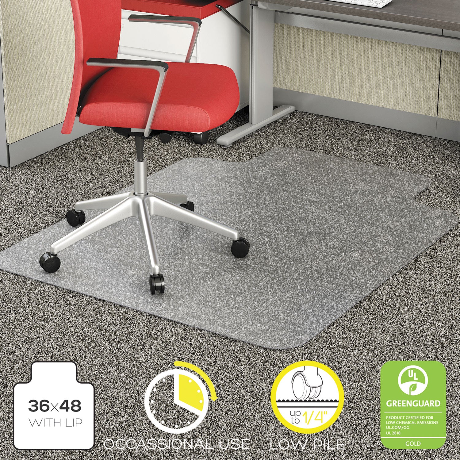 economat-occasional-use-chair-mat-low-pile-carpet-roll-36-x-48-lipped-clear_defcm11112com - 1