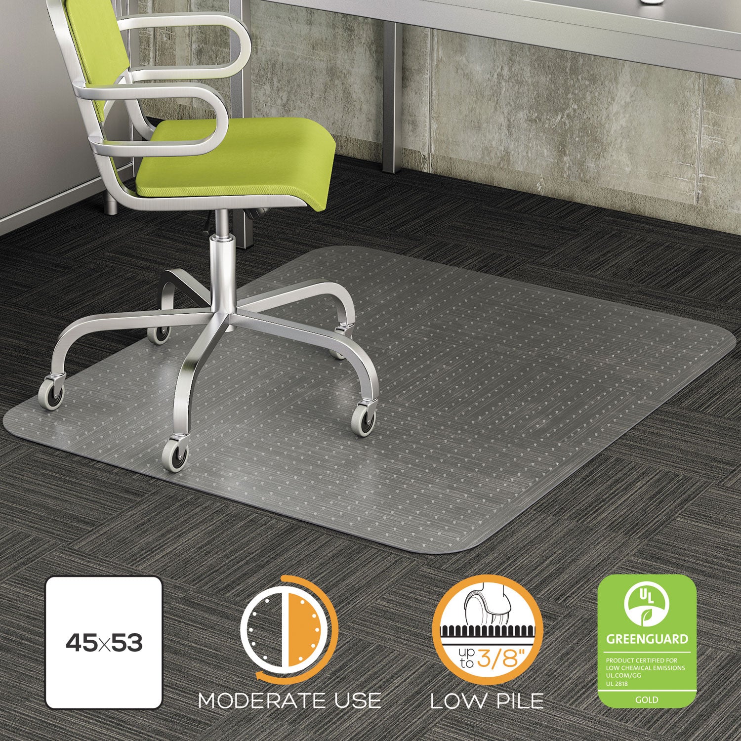 duramat-moderate-use-chair-mat-for-low-pile-carpet-36-x-48-rectangular-clear_defcm13142 - 1