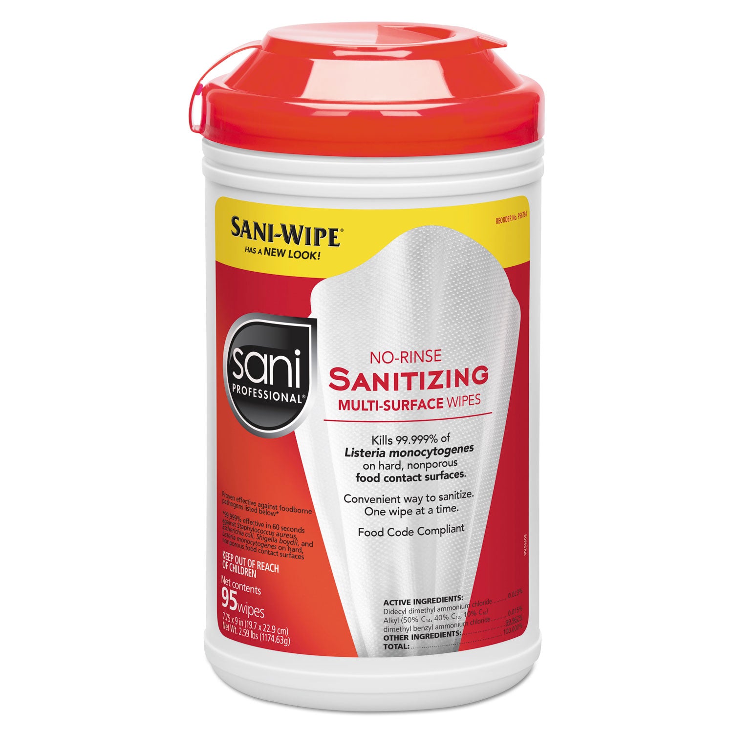 no-rinse-sanitizing-multi-surface-wipes-unscented-white-95-container-6-carton_nicp56784 - 2