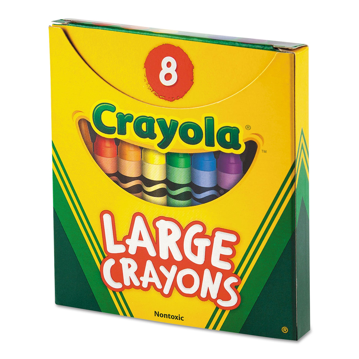 Large Crayons, Tuck Box, 8 Colors/Box - 