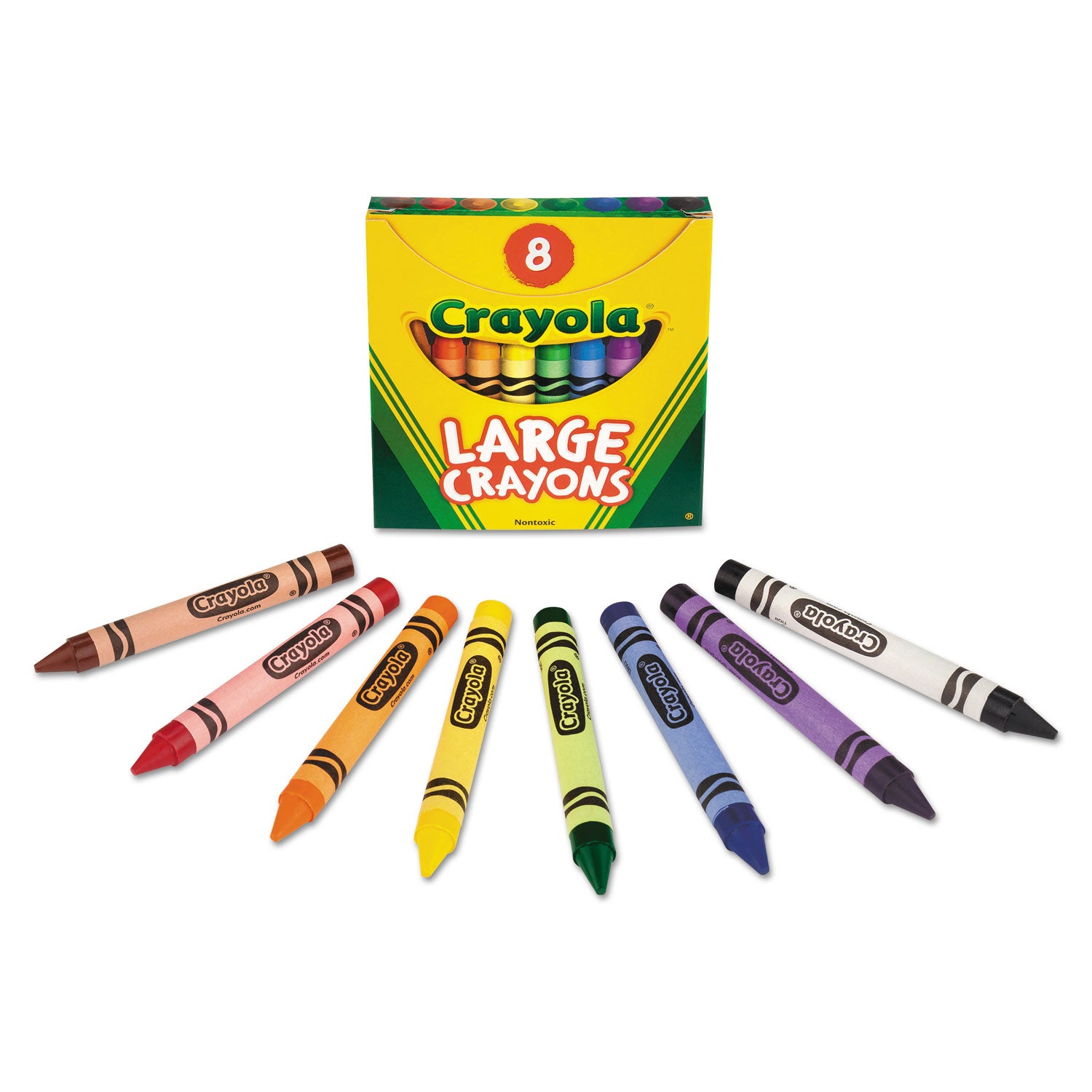 Large Crayons, Tuck Box, 8 Colors/Box - 